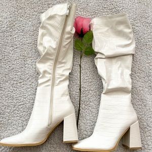 Cream boots!
